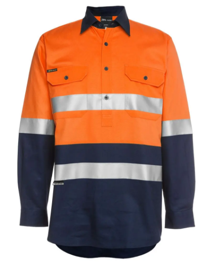Picture of JB's Wear, HV (D+N) Close Front L/S 190G Shirt